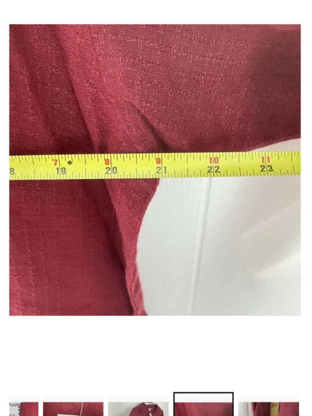 Vintage Women's Button-Front Burgundy Linen Top Jacket - Picture 7 of 8